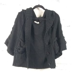 💜 Comfy Casual | Knit 5 button Sweater | Black